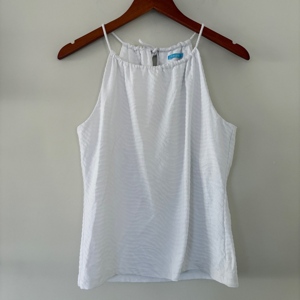 J.McLaughlin Womens White Textured Halter Top Rope Tie Shelf Bra Size M‎ USA - Picture 11 of 13
